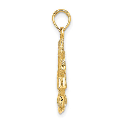 14K Gelbgold 3-D Charm „Springende Cheerleaderin“