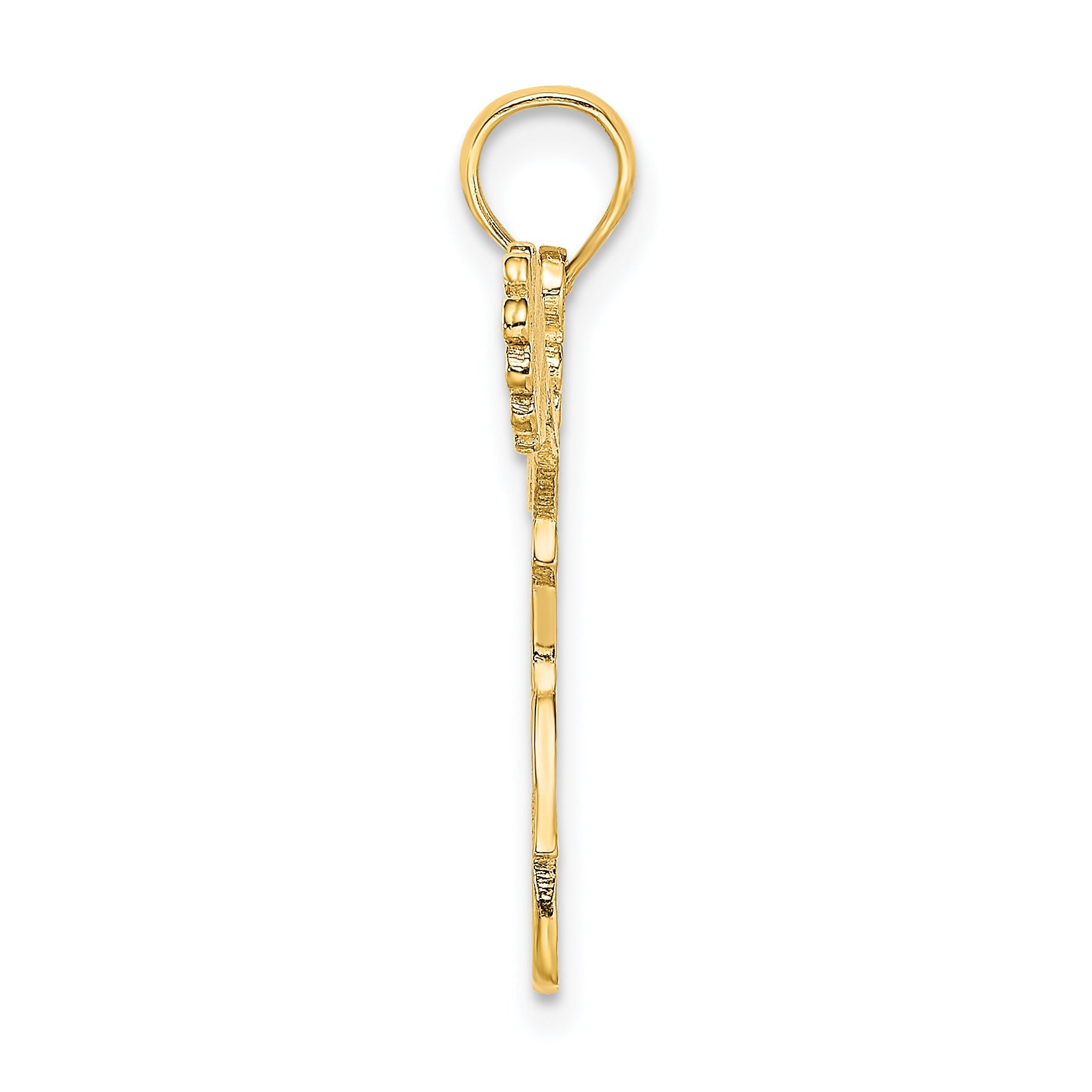 14K Gelbgold Cheerleader Springend mit Pom-pom Charm
