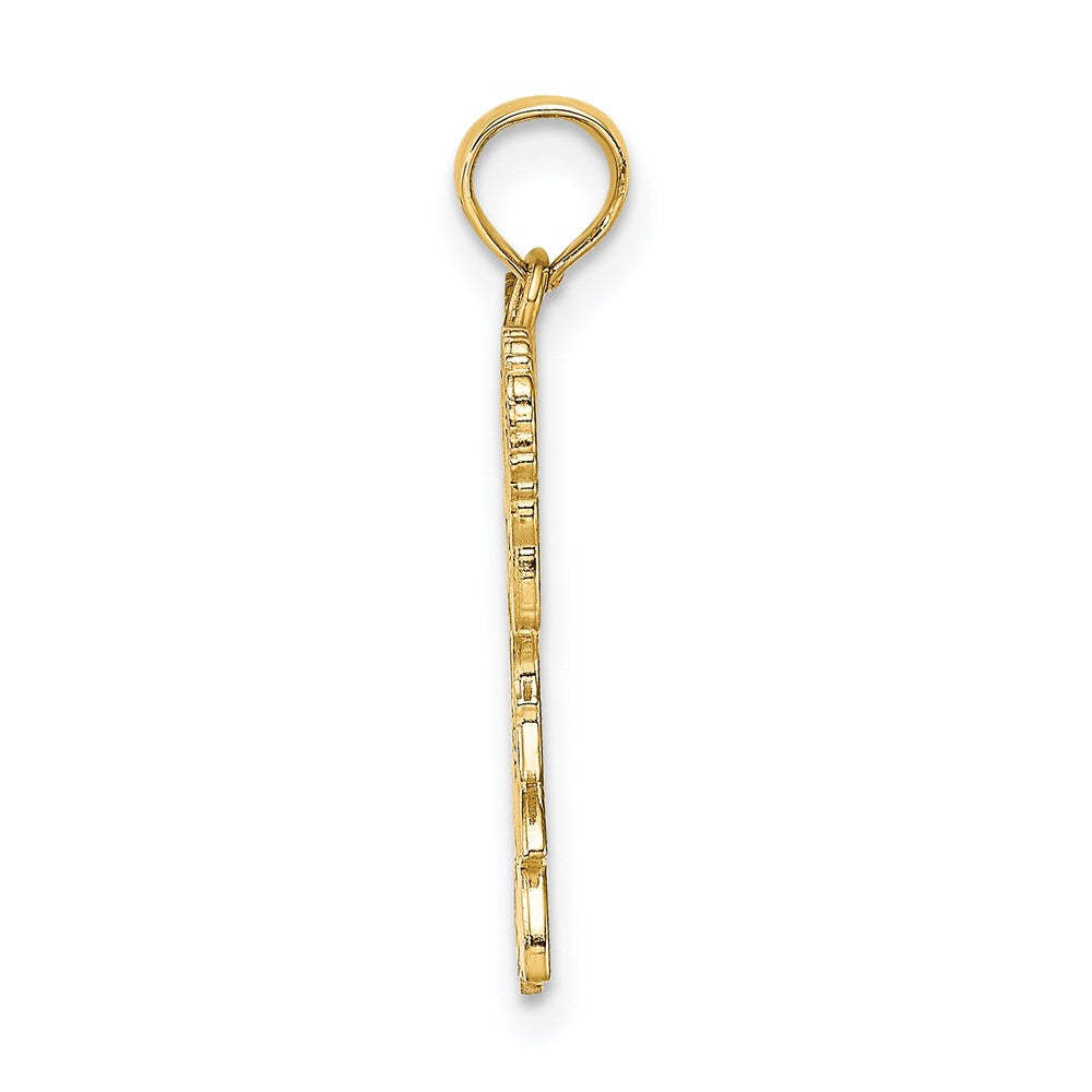 14K Gelbgold Cheerleader Springend mit Pom-pom Charm