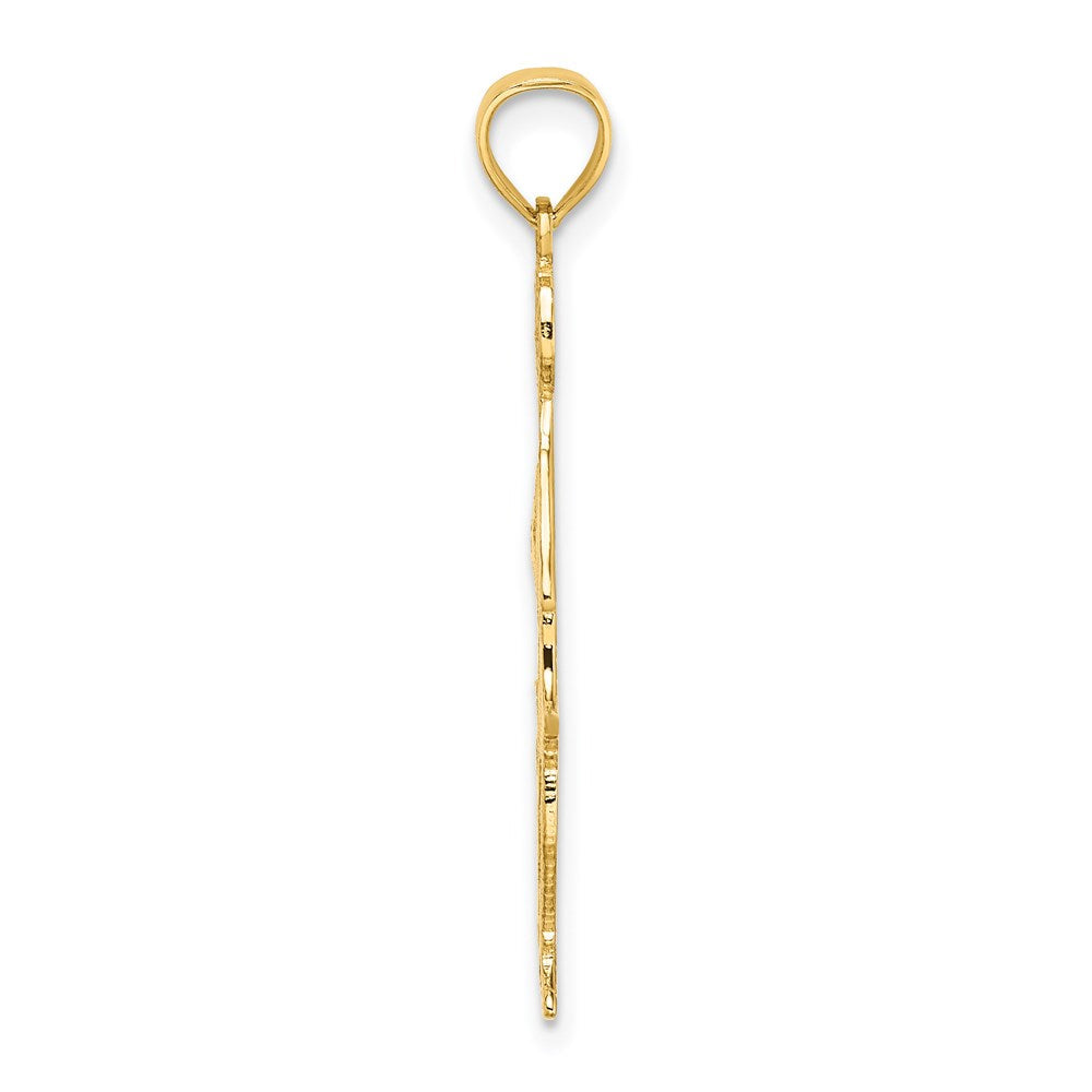 14K Gelbgold Cheerleader mit Hand auf Kopf Charm