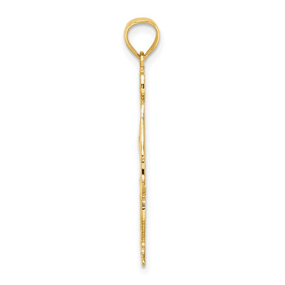 14K Gelbgold Cheerleader mit Hand auf Kopf Charm