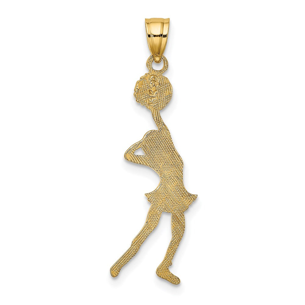 14K Gelbgold Cheerleader mit Hand auf Kopf Charm