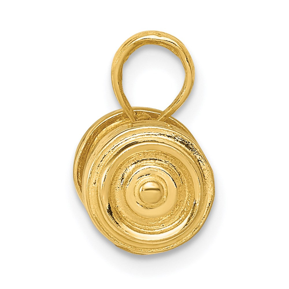 14K Gelbgold 3-D Einzel-Hantel-Anhänger