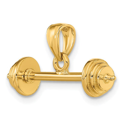 14K Gelbgold 3-D Hantel-Anhänger