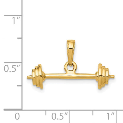 14K Gelbgold 3-D Hantel-Anhänger