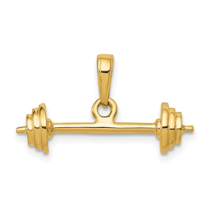 14K Gelbgold 3-D Hantel-Anhänger