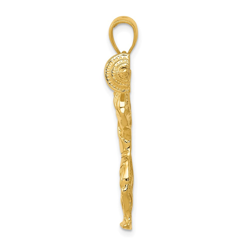 14K Gelbgold Bodybuilder-Anhänger mit Gewichten