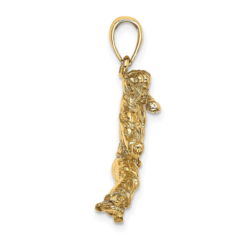 14K Gelbgold 3-D Karate-Anhänger, männlich