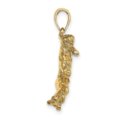 14K Gelbgold 3-D Karate-Anhänger, männlich