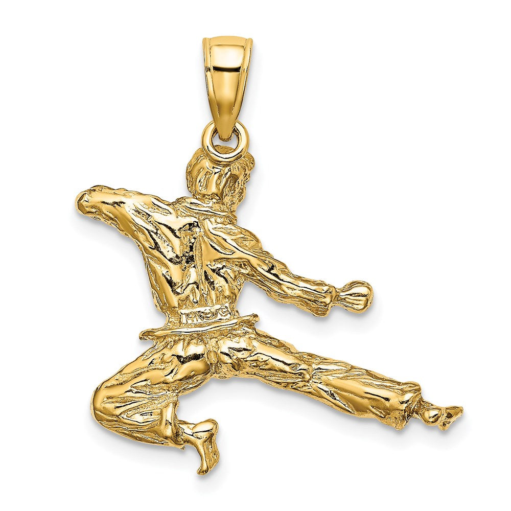 14K Gelbgold 3-D Karate-Anhänger, männlich