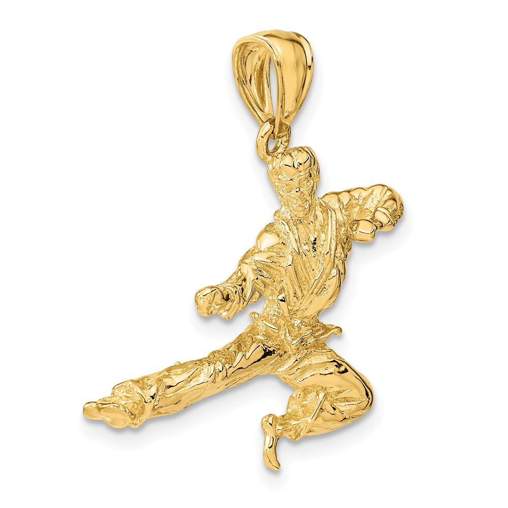 14K Gelbgold 3-D Karate-Anhänger, männlich