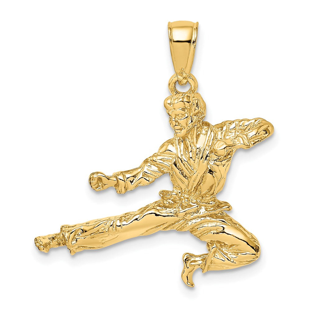 14K Gelbgold 3-D Karate-Anhänger, männlich