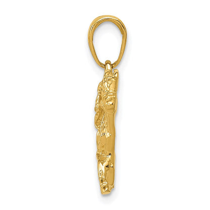14K Gelbgold Jockey-auf-Pferd-Anhänger