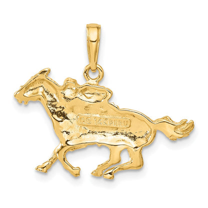 14K Gelbgold Jockey-auf-Pferd-Anhänger
