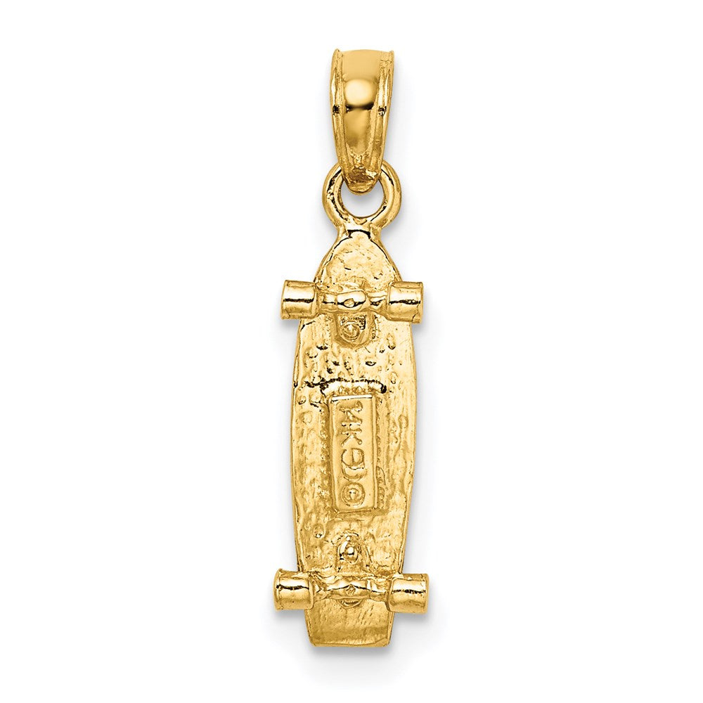 14K Gelbgold 3-d Skate Board Charm