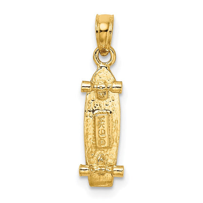 14K Gelbgold 3-d Skate Board Charm