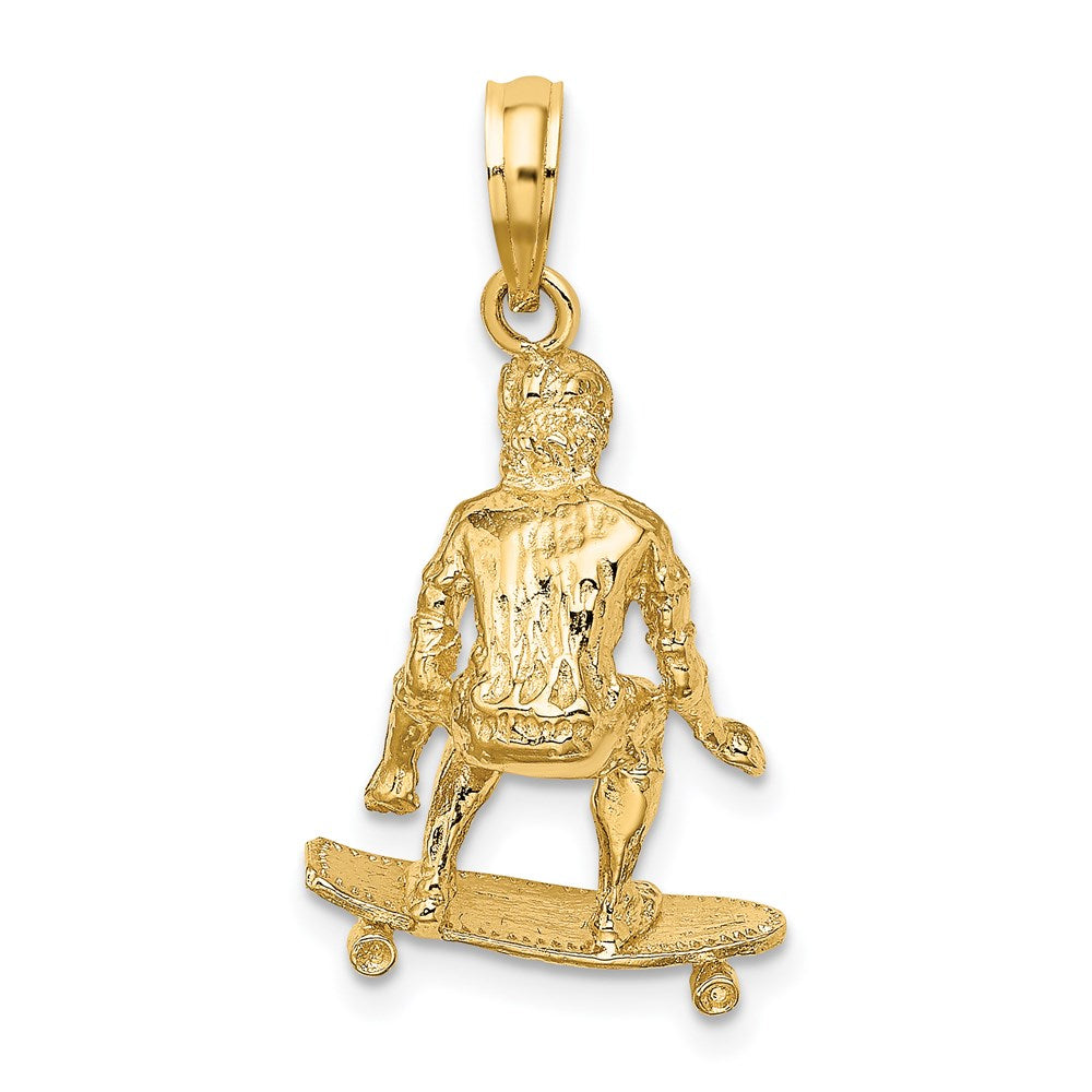 14K Gelbgold 3-D Skateboarder-Charm