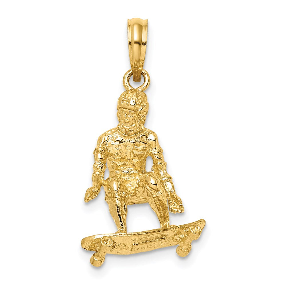 14K Gelbgold 3-D Skateboarder-Charm