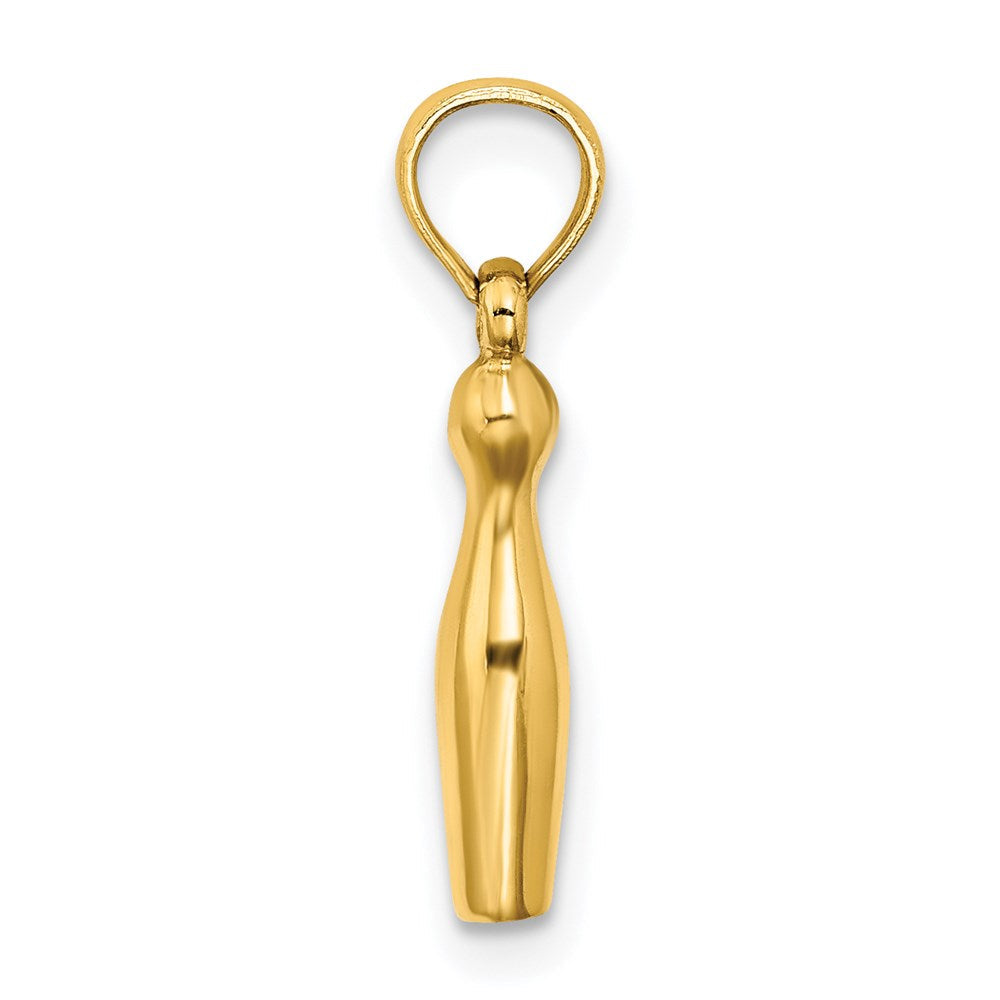14K Gelbgold 3-d Bowling Charm