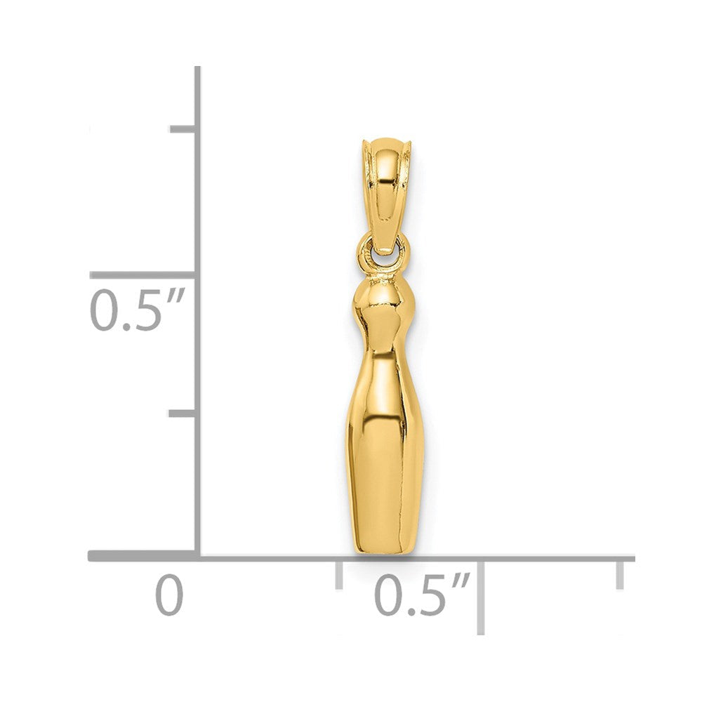 14K Gelbgold 3-d Bowling Charm