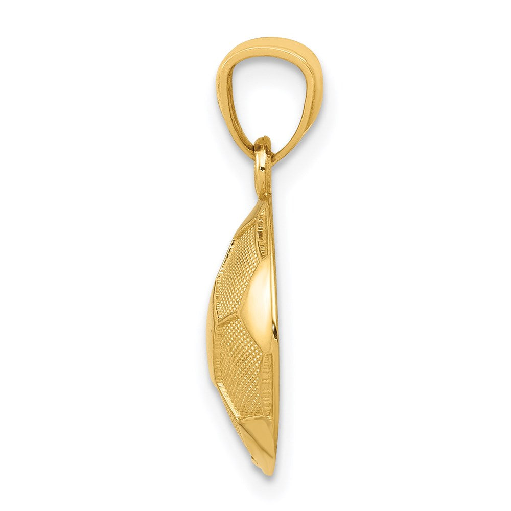 14K Gelbgold Fußball Kugel Anhänger