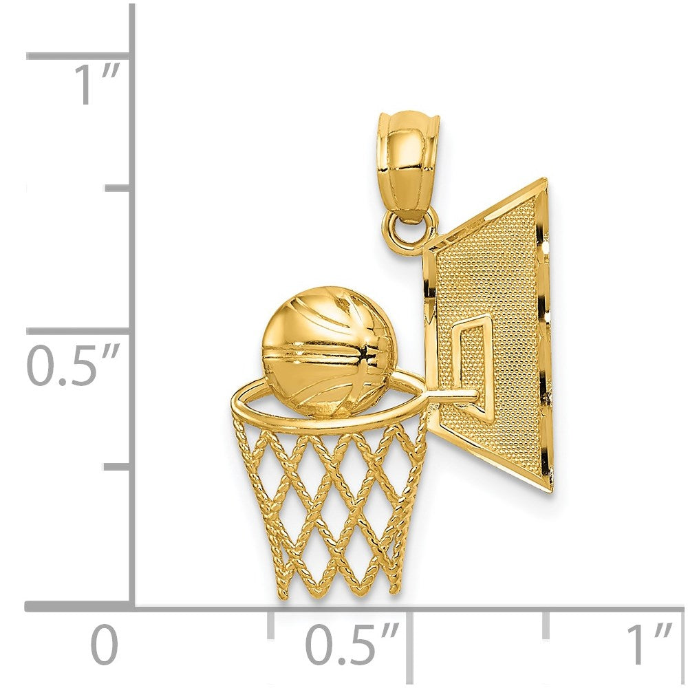 14K Gelbgold Basketball Anhänger