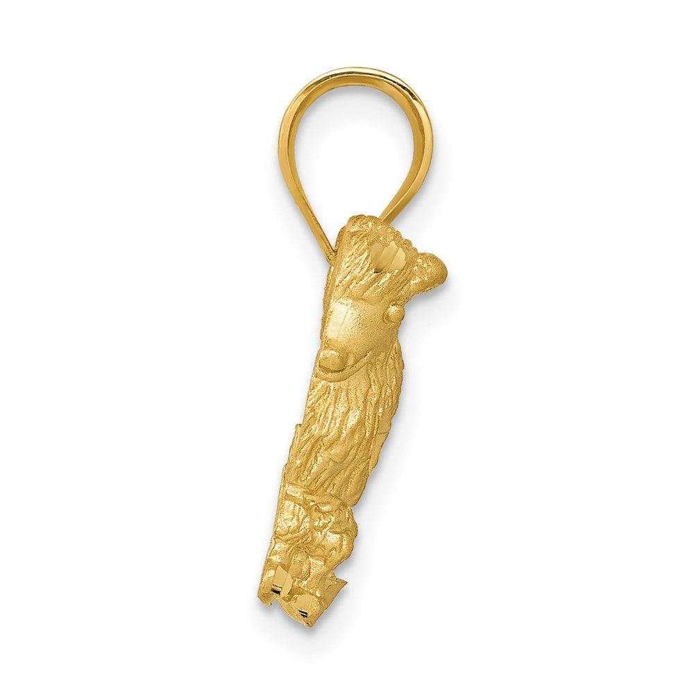 14K Gelbgold Pudel-Hund-Charm