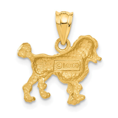 14K Gelbgold Pudel-Hund-Charm