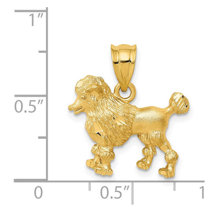 14K Gelbgold Pudel-Hund-Charm