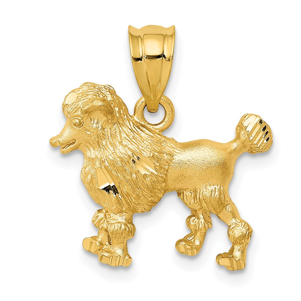 14K Gelbgold Pudel-Hund-Charm