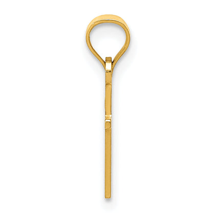 14K Gelbgold Poliert Kreuz Charm