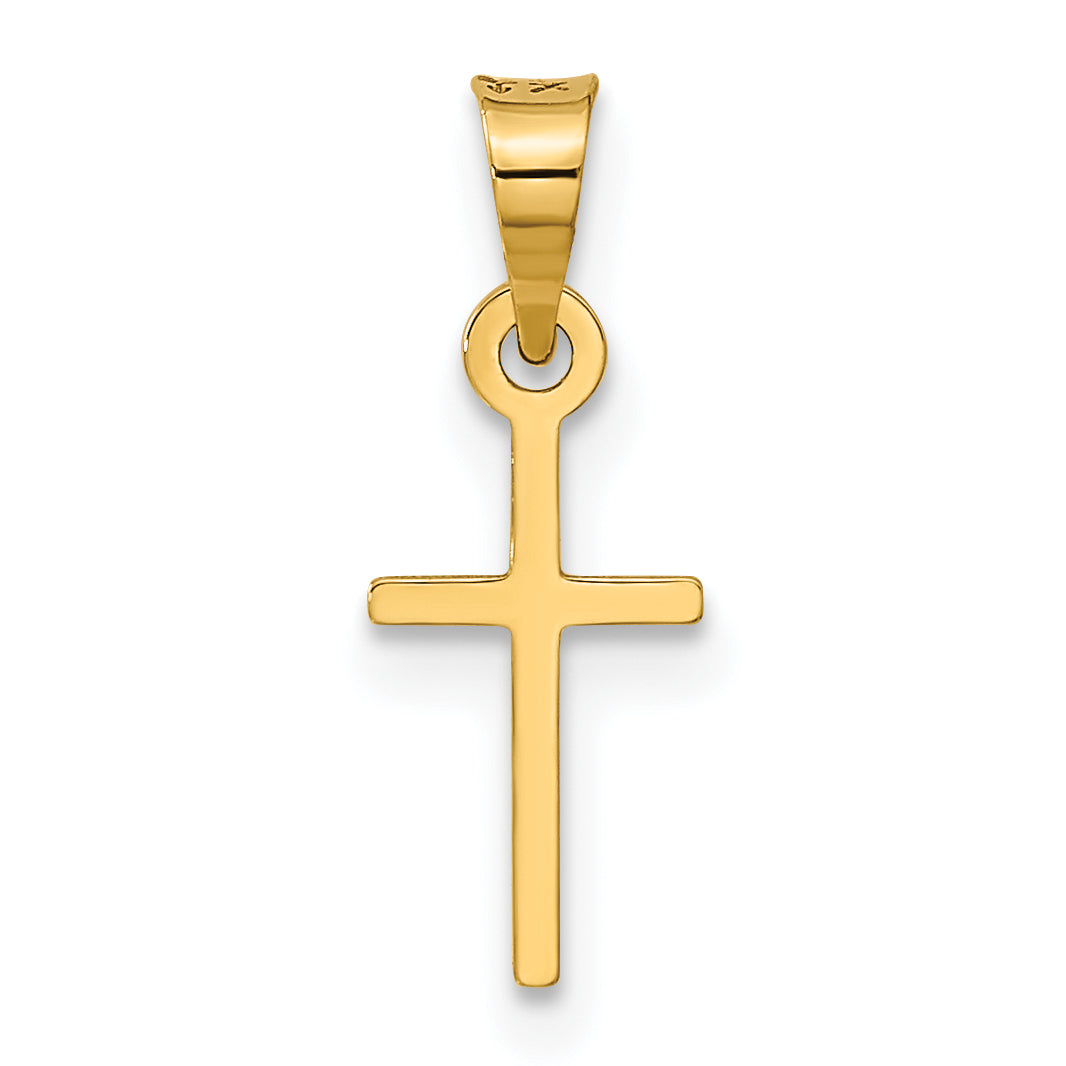 14K Gelbgold Poliert Kreuz Charm