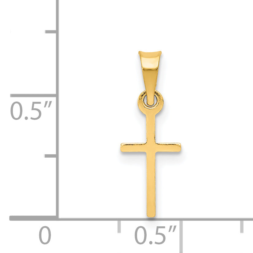 14K Gelbgold Poliert Kreuz Charm