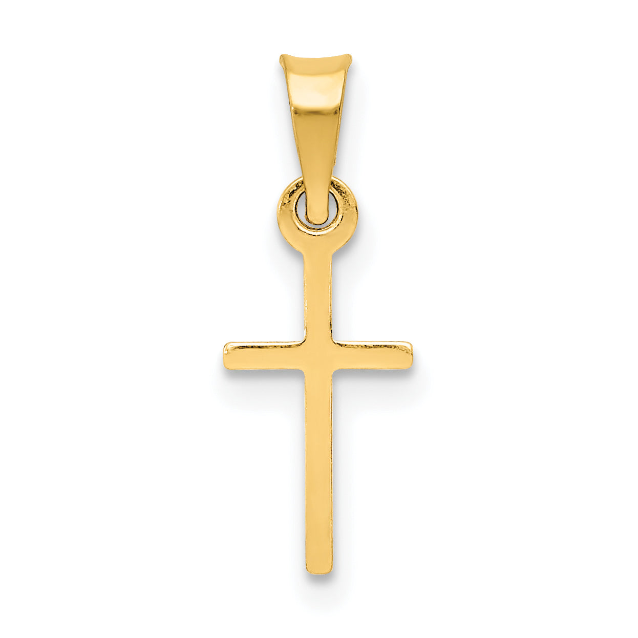 14K Gelbgold Poliert Kreuz Charm