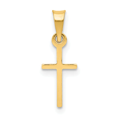 14K Gelbgold Poliert Kreuz Charm