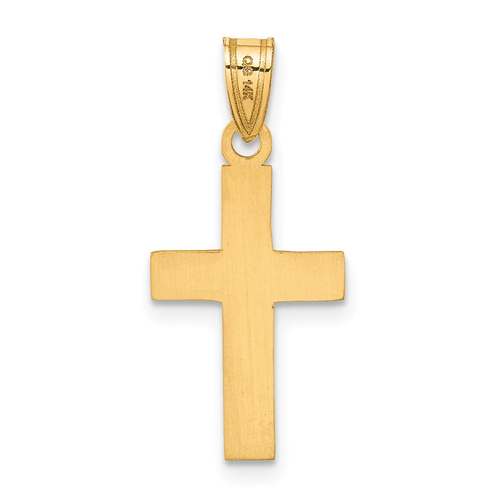 14K Gelbgold Poliertes Kreuz-Charm