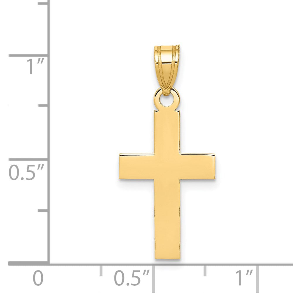 14K Gelbgold Poliertes Kreuz-Charm