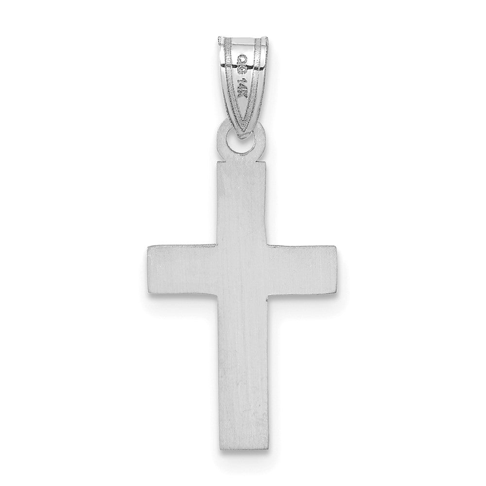 14K Weißgold Polierter Kreuz-Charm