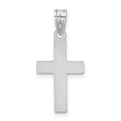 14K Weißgold Polierter Kreuz-Charm
