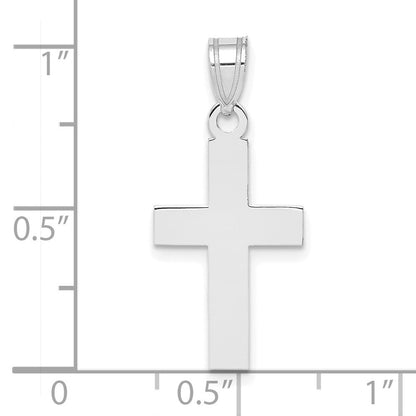14K Weißgold Polierter Kreuz-Charm