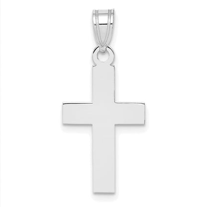 14K Weißgold Polierter Kreuz-Charm