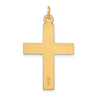 14K Gelbgold Poliert Kreuz Charm
