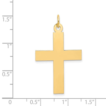 14K Gelbgold Poliert Kreuz Charm