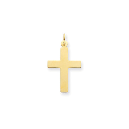 14K Gelbgold Poliert Kreuz Charm