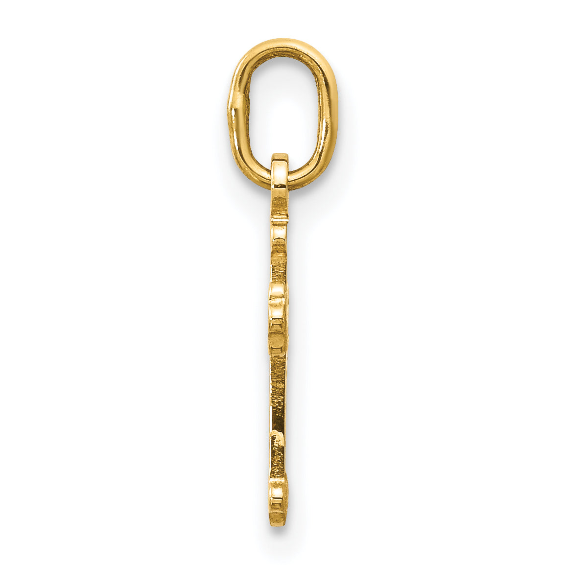 14K Gelbgold Mini Poliert Kreuz Charm