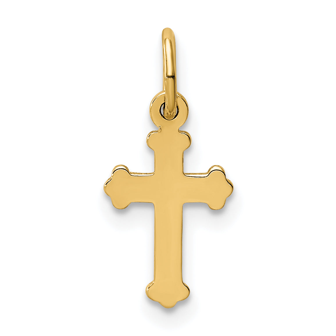 14K Gelbgold Mini Poliert Kreuz Charm