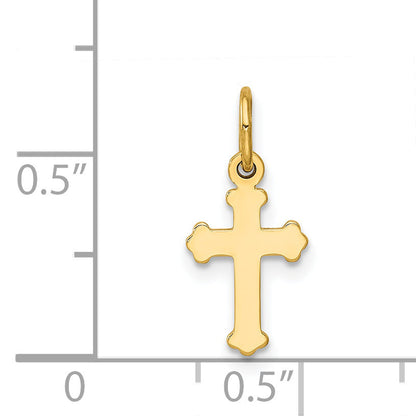 14K Gelbgold Mini Poliert Kreuz Charm