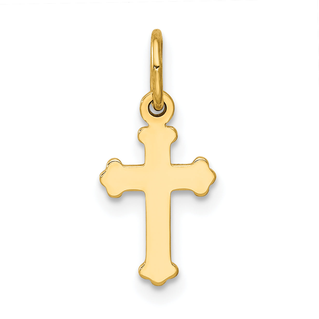 14K Gelbgold Mini Poliert Kreuz Charm
