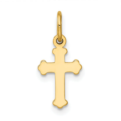 14K Gelbgold Mini Poliert Kreuz Charm