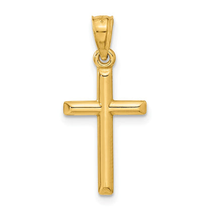 14K Gelbgold Poliert Hohl Kreuz Anhänger